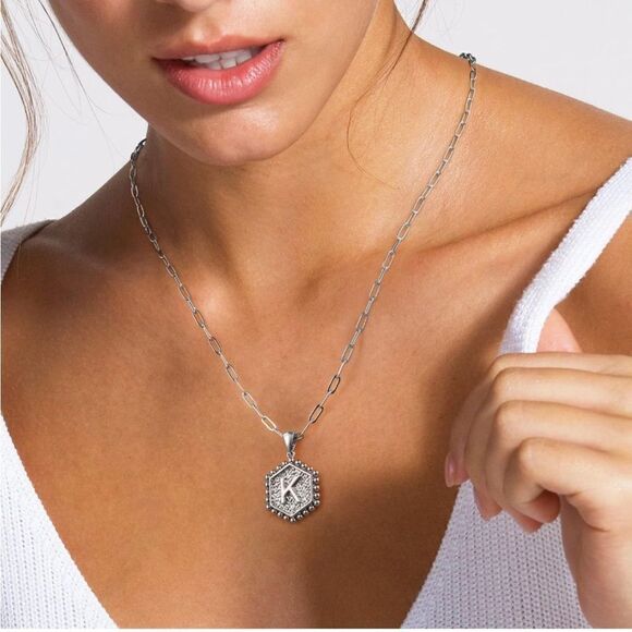 Silver Initial Layered Necklaces - Picture 3 of 5